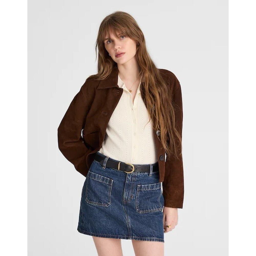 Madewell The Emmett Mini Skirt in Greendale Wash Size 32 NWT